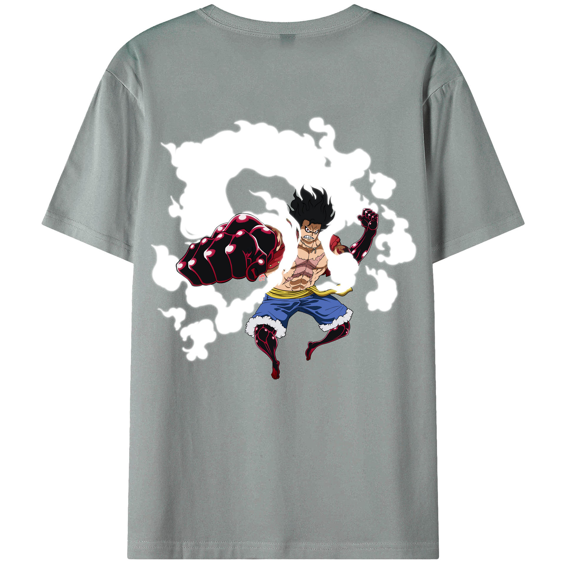 （画像用） ワンピース モンキー・D・ルフィ ONE PIECE Monkey D. Luffy 綿100％ メンズ半袖Tシャツ（バックプリント） 通気性